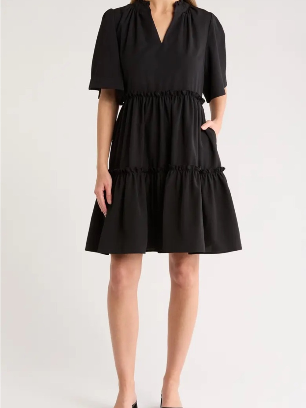 Tuckernuck Black Crepe Crawford Mini Dress - XXL
